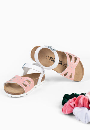 Sandales Multi-Brides Fly Rose et Blanc