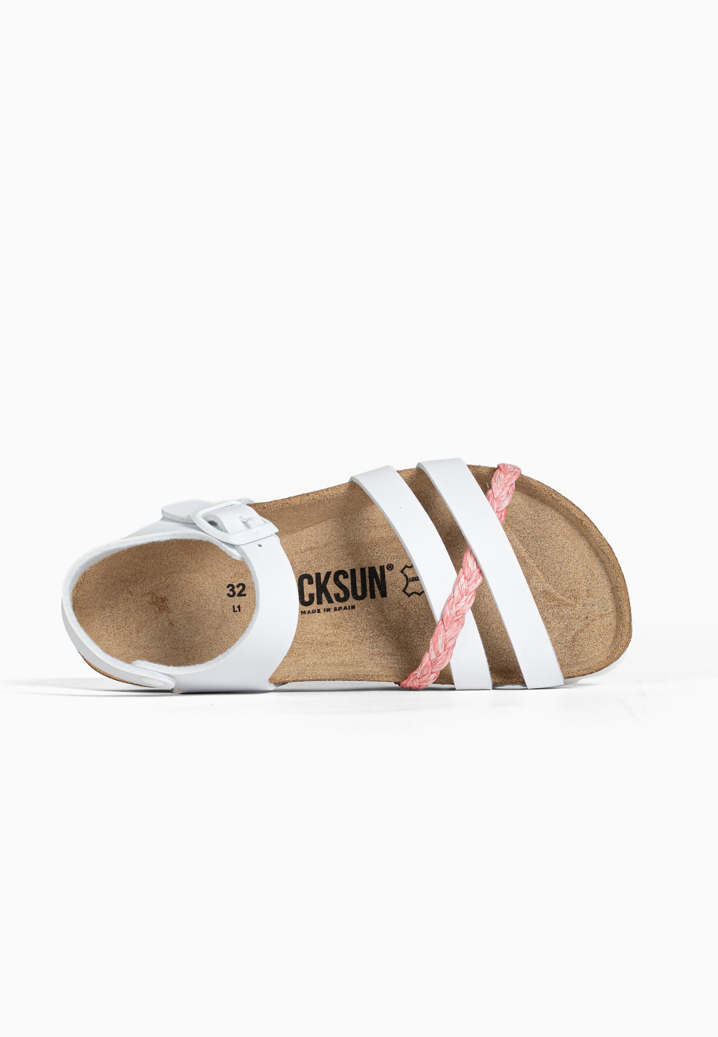 Sandales Multi-Brides Viala Rose Fluo et Blanc