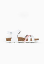 Sandales Multi-Brides Viala Rose et Blanc