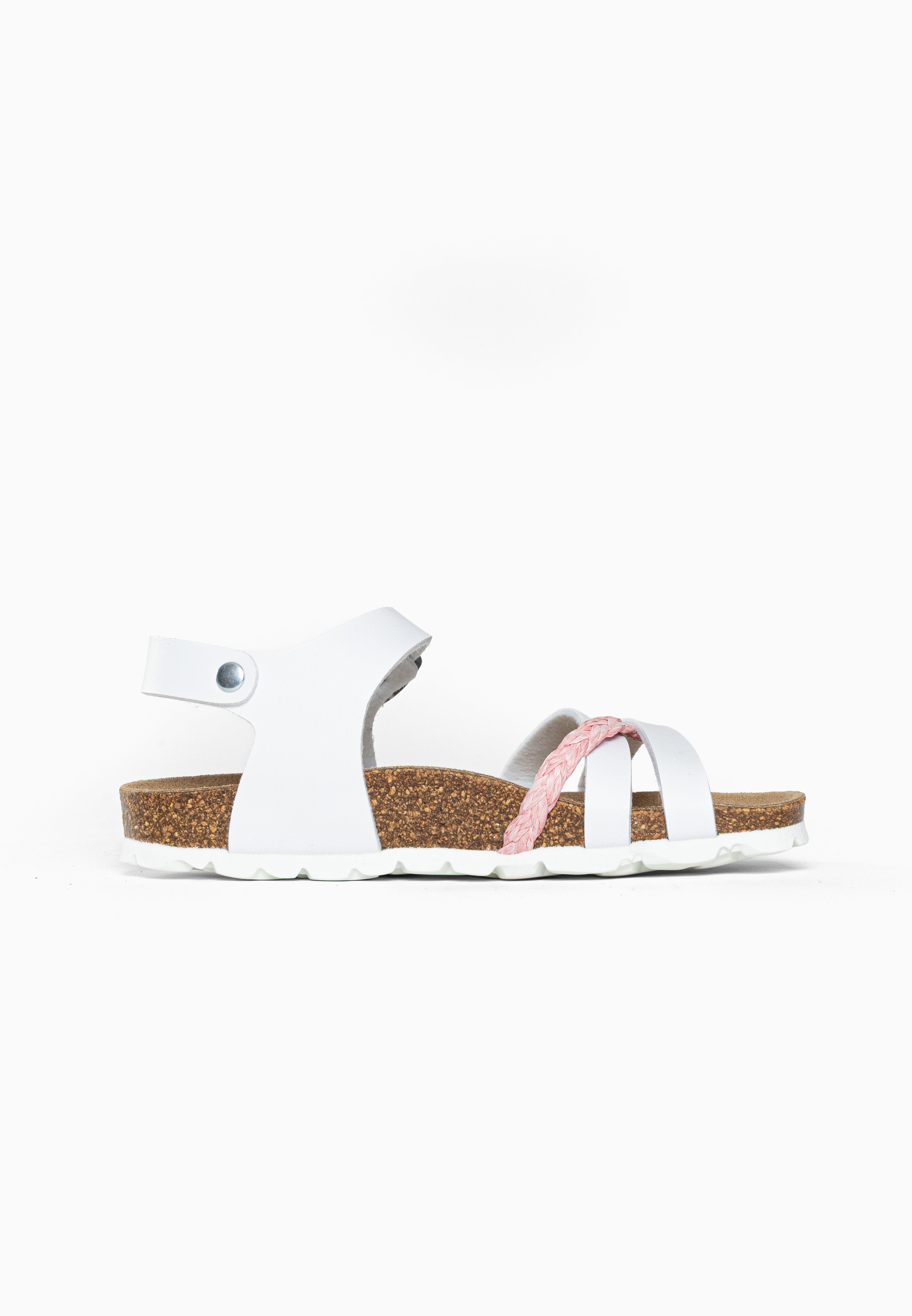 Sandales Multi-Brides Viala Rose et Blanc