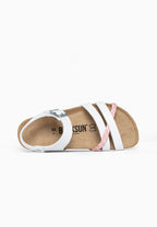 Sandales Multi-Brides Viala Rose et Blanc