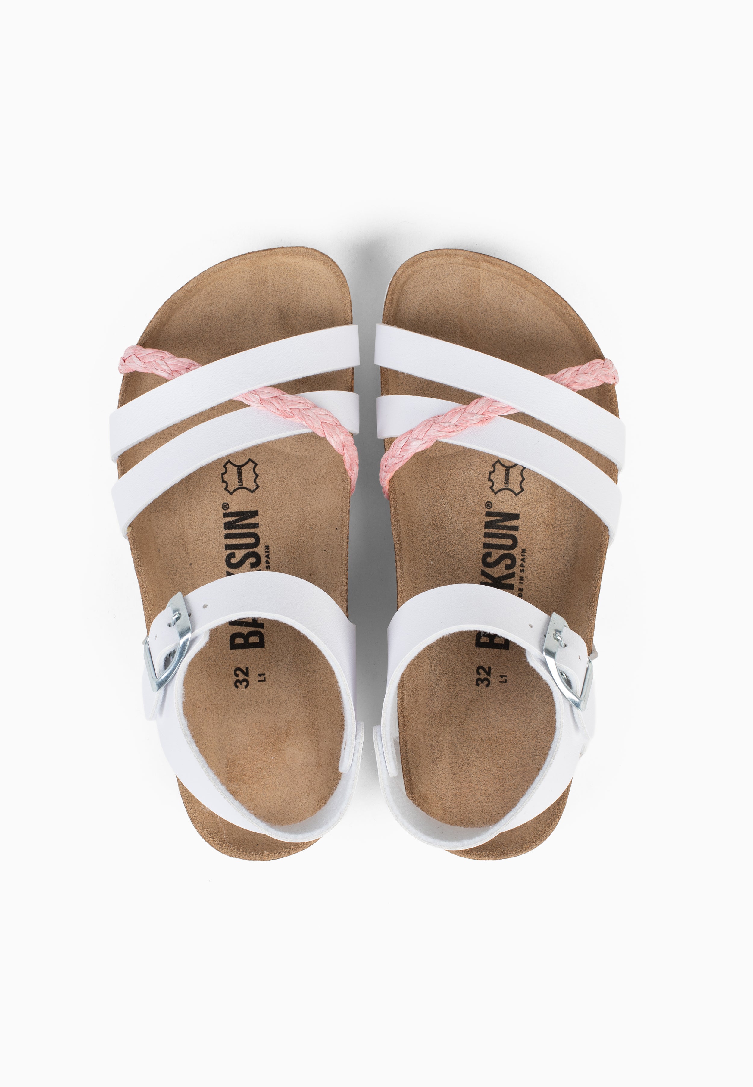 Sandales Multi-Brides Viala Rose et Blanc