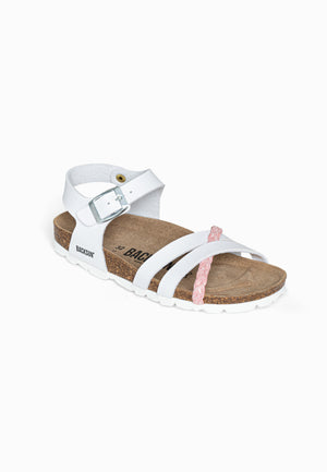 Sandales Multi-Brides Viala Rose et Blanc