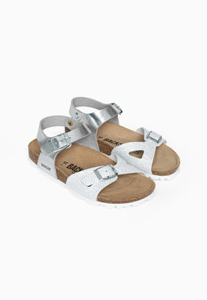 Sandales Multi-Brides Tana Blanc et Argent