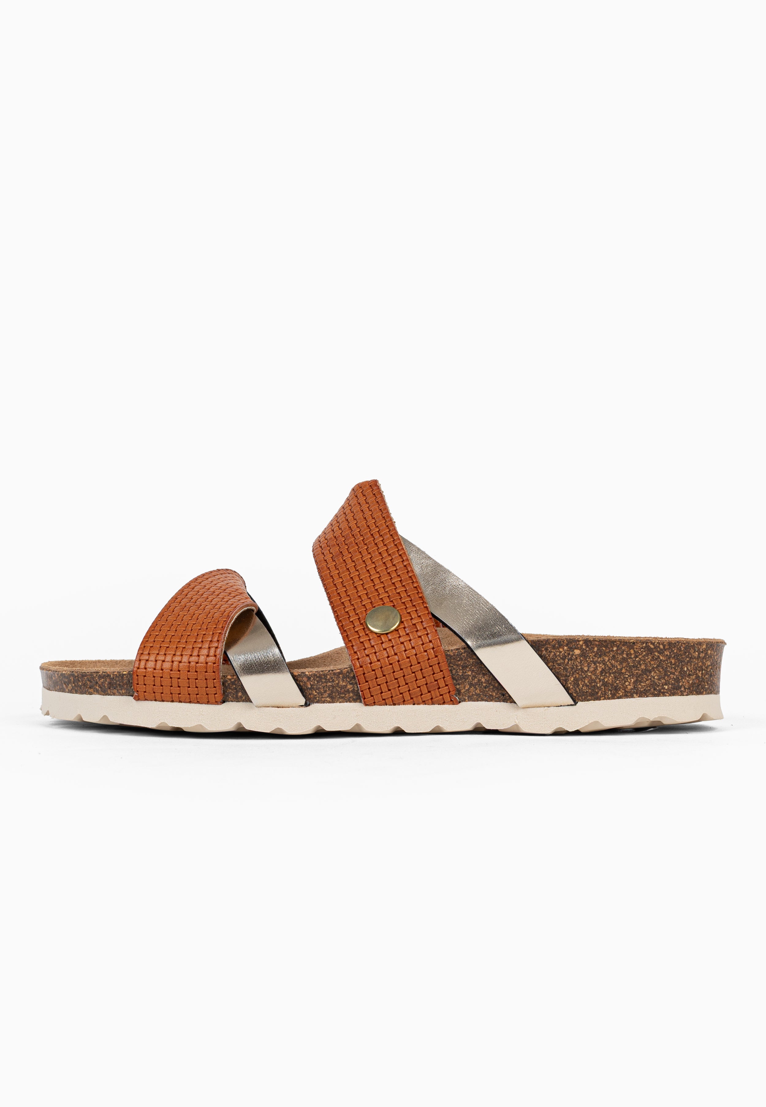 Sandales 2 Brides Balina Beige et Marron