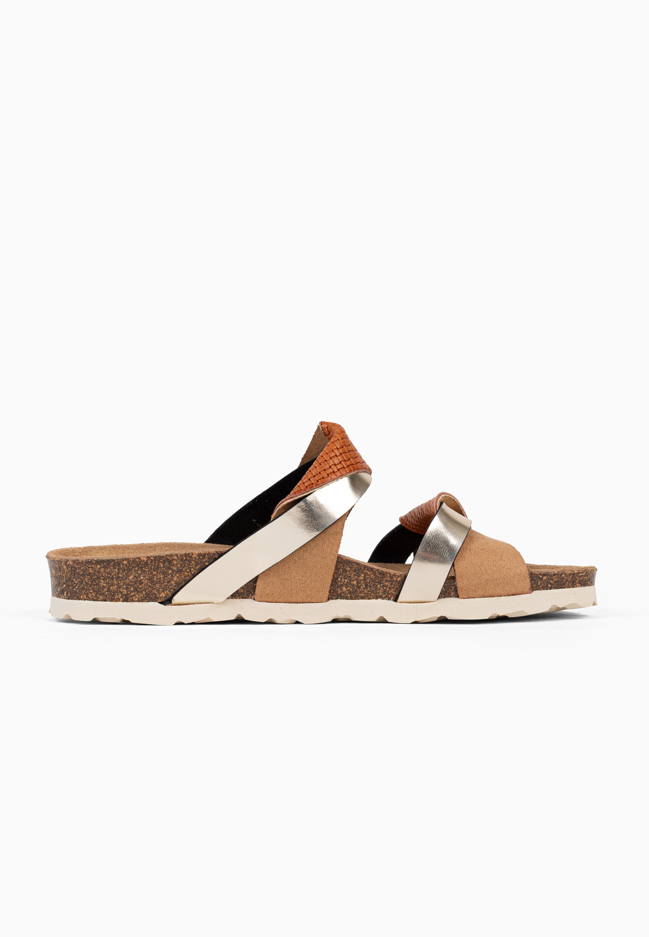 Sandales 2 Brides Balina Beige et Marron