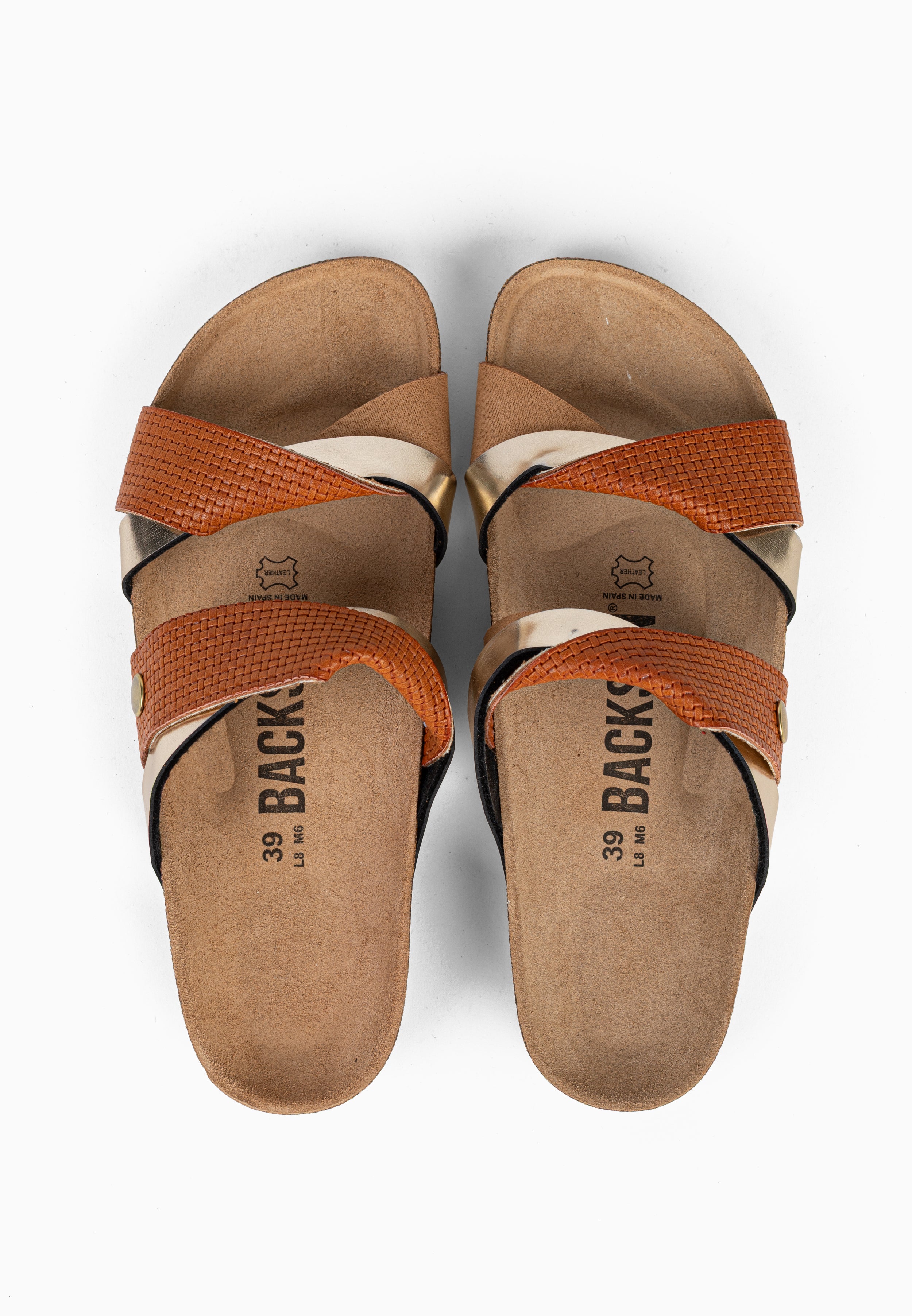 Sandales 2 Brides Balina Beige et Marron