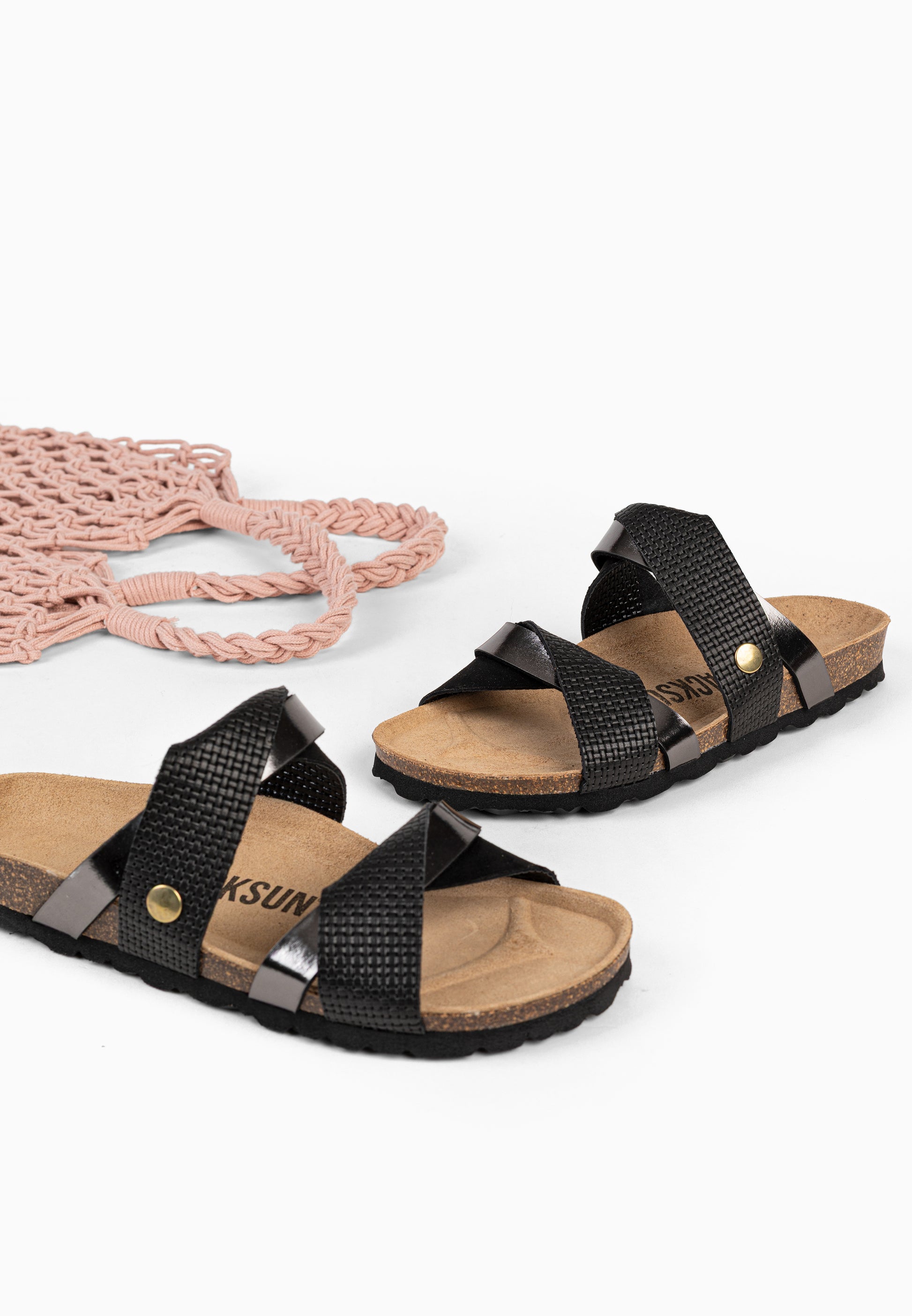 Sandales 2 Brides Balina Noir et Anthracite