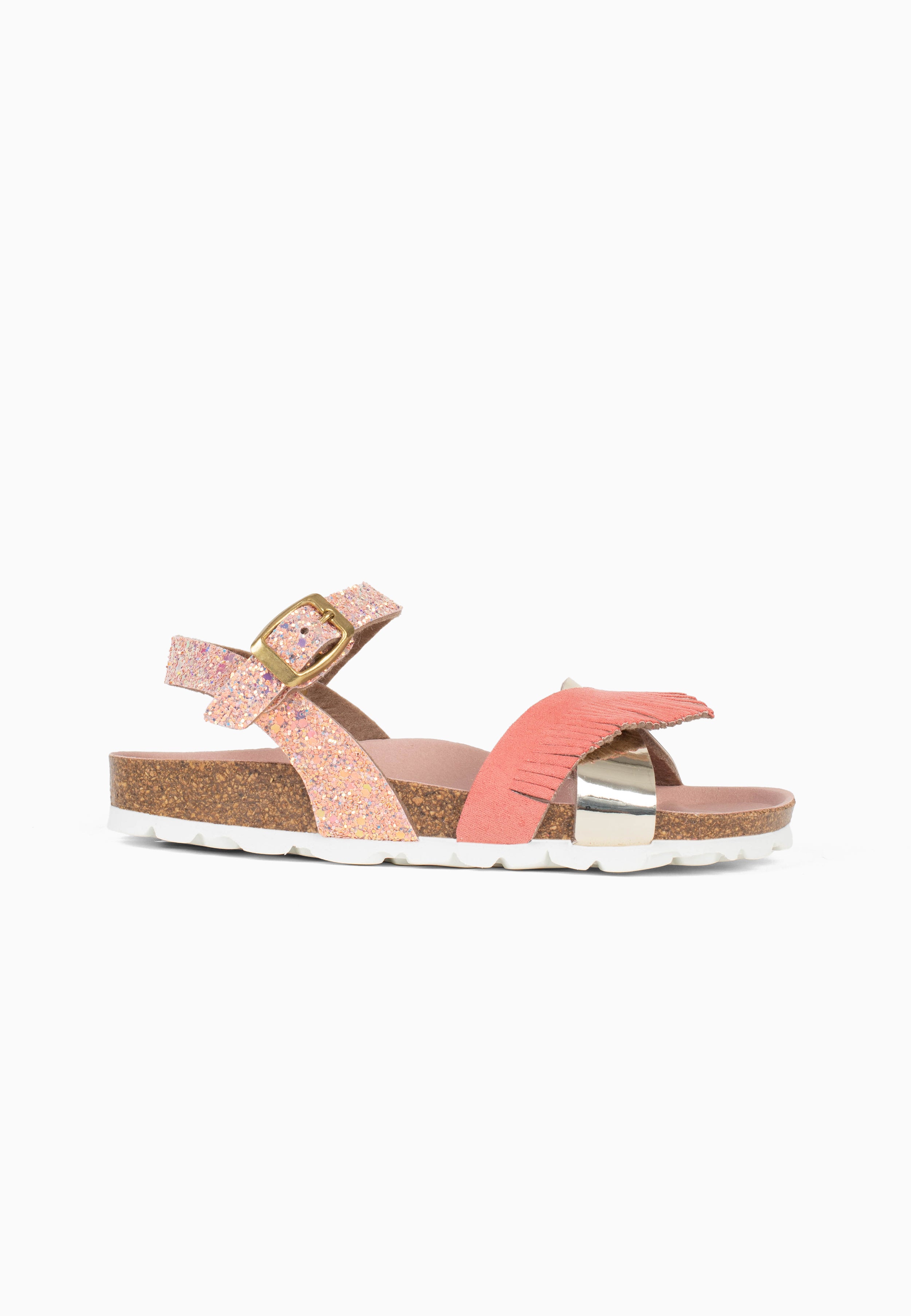 Sandales Fadira Multi-Brides Rose et rose pailleté