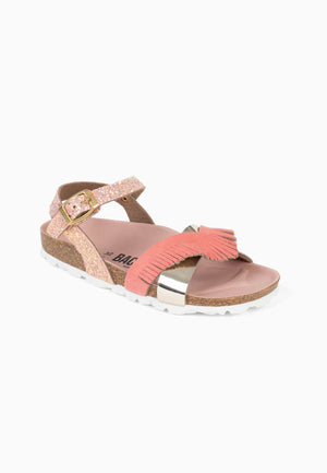 Fadira Multi-Strap Sandals Pink and Glittery Pink
