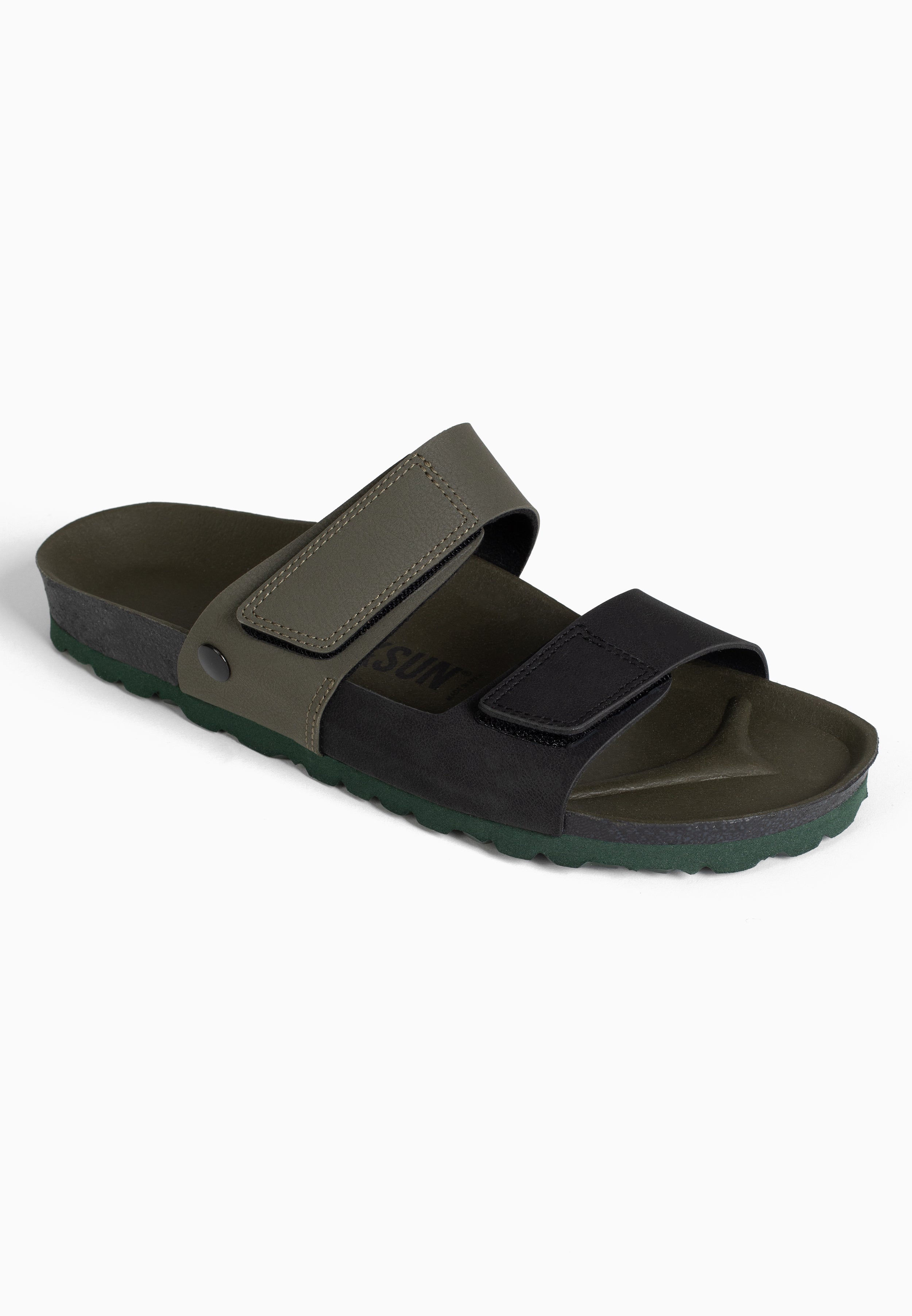 Sandales Lucas 2 Brides Noir et kaki