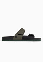 Sandalen „Lucas“ mit 2 Riemen in Schwarz und Khaki