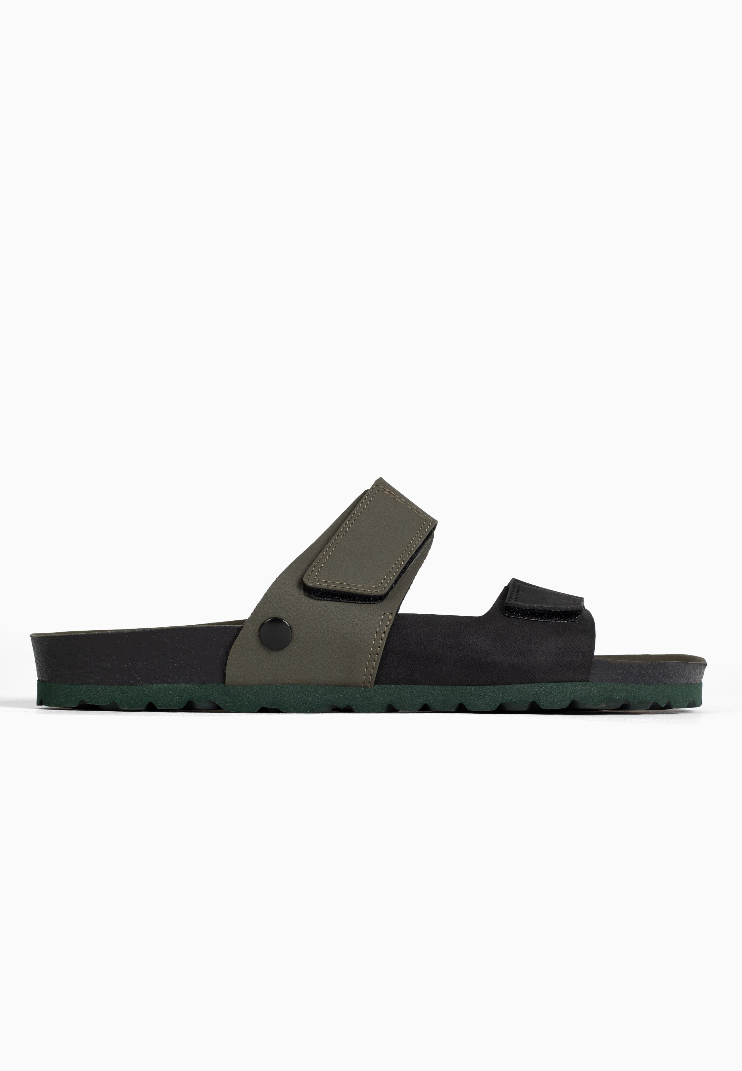 Sandales Lucas 2 Brides Noir et kaki