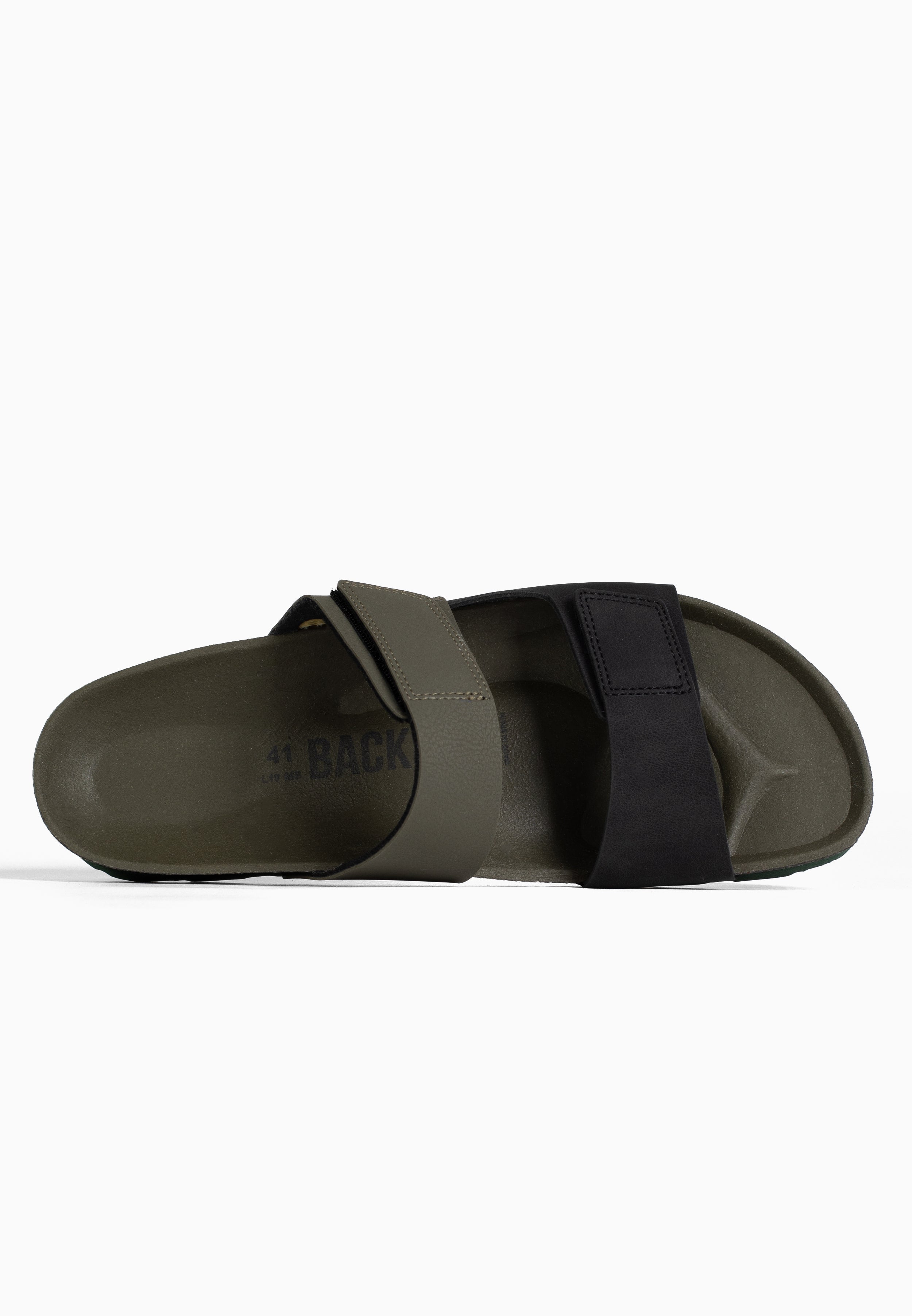 Sandales Lucas 2 Brides Noir et kaki