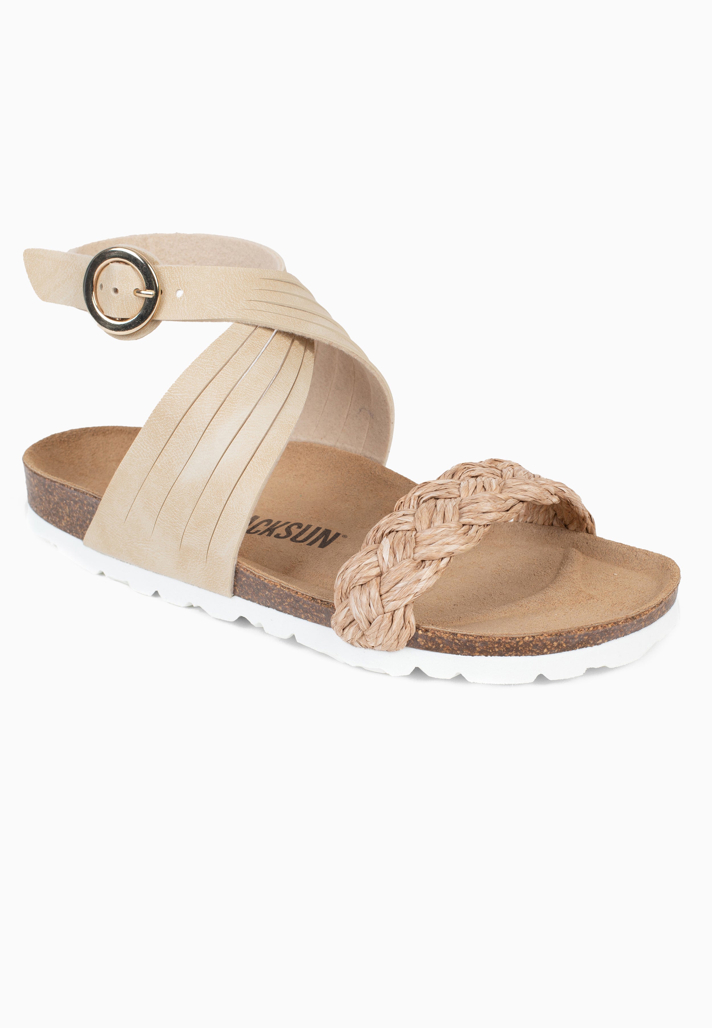 Sandales Multi-Brides Terria Beige et Doré