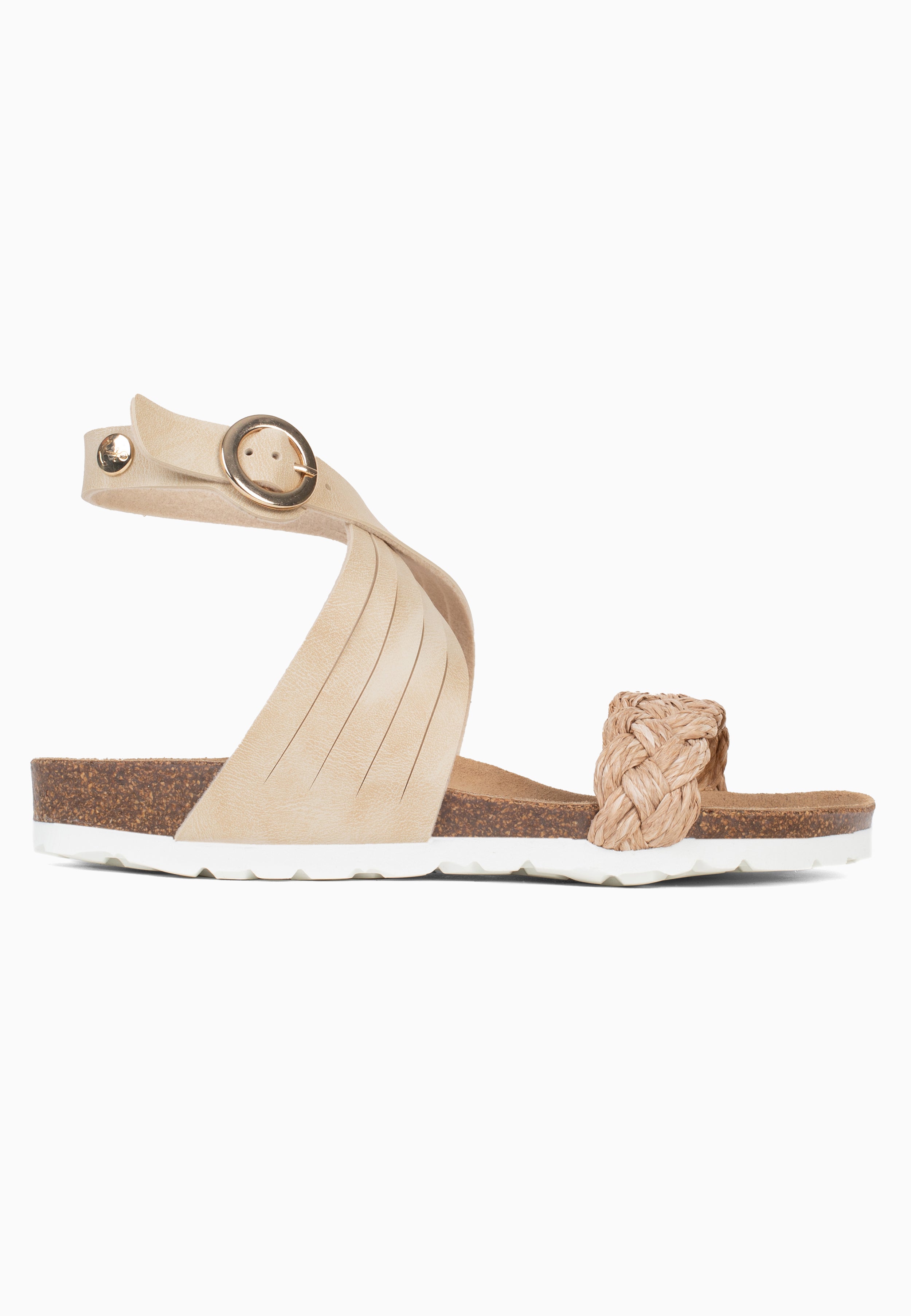Sandales Multi-Brides Terria Beige et Doré
