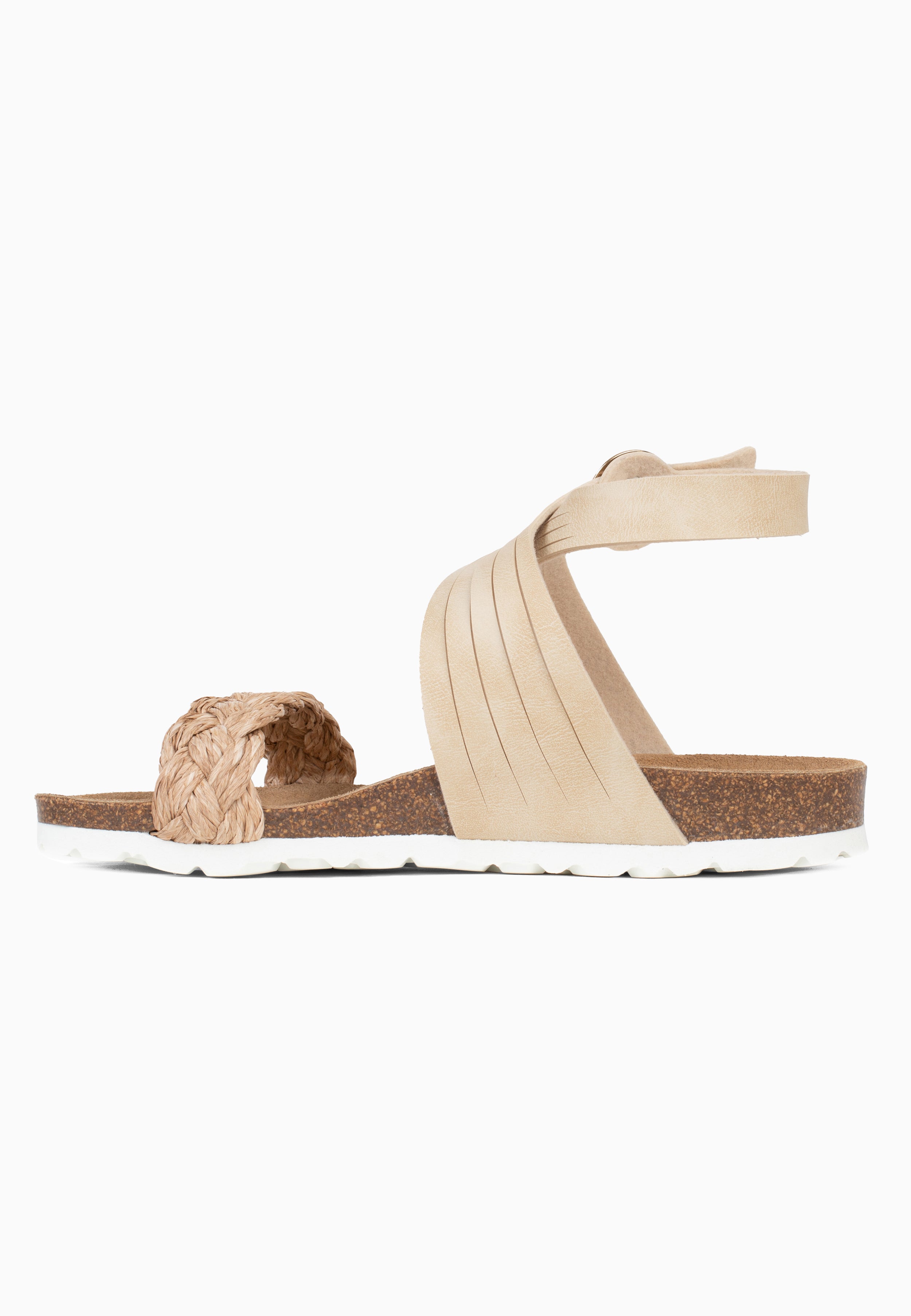 Sandales Multi-Brides Terria Beige et Doré