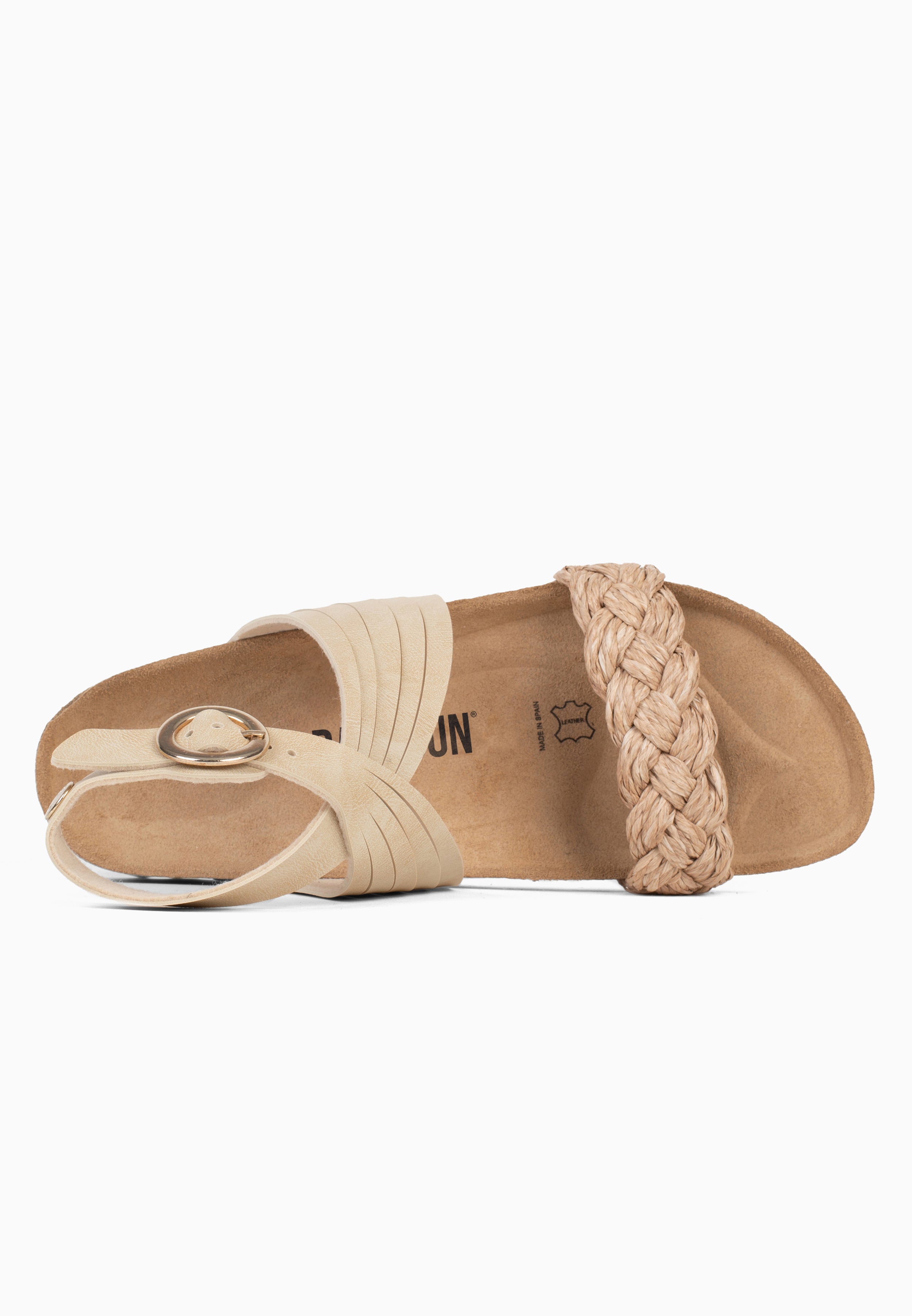 Sandales Multi-Brides Terria Beige et Doré