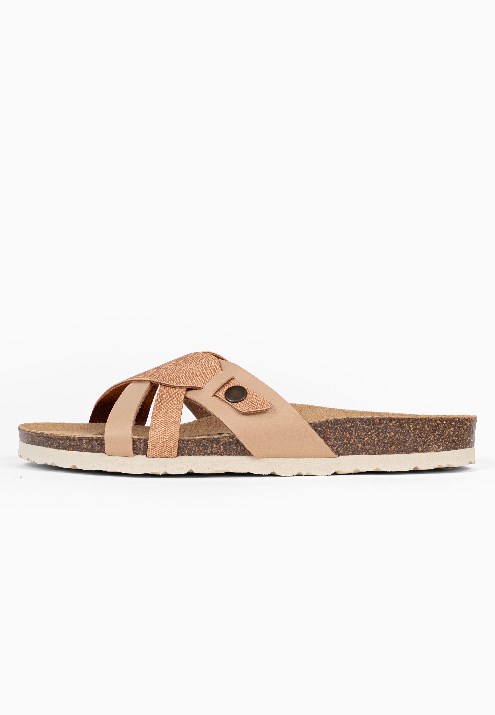 Sandales 2 Brides Franck Camel et Beige