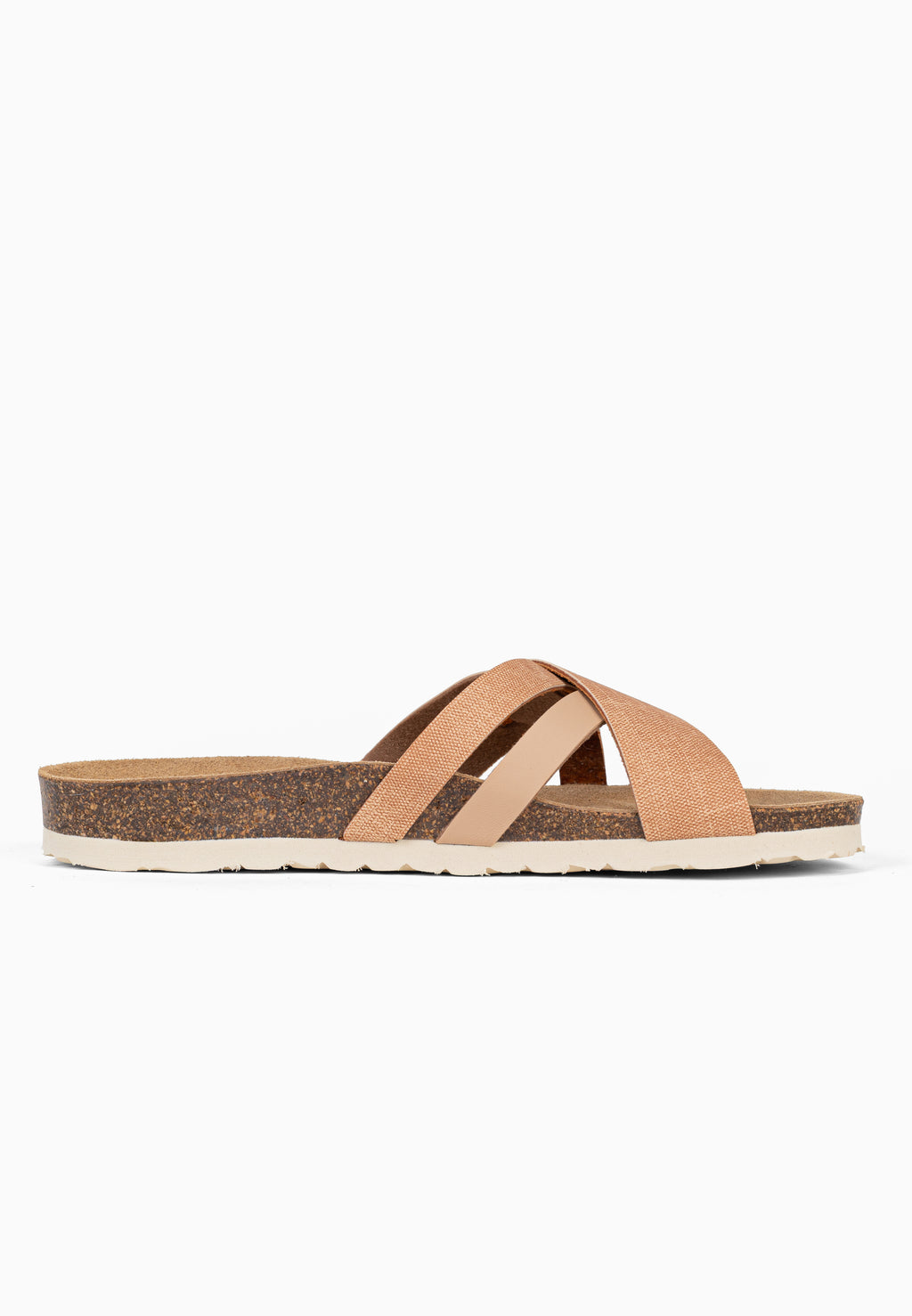 Sandales 2 Brides Franck Camel et Beige