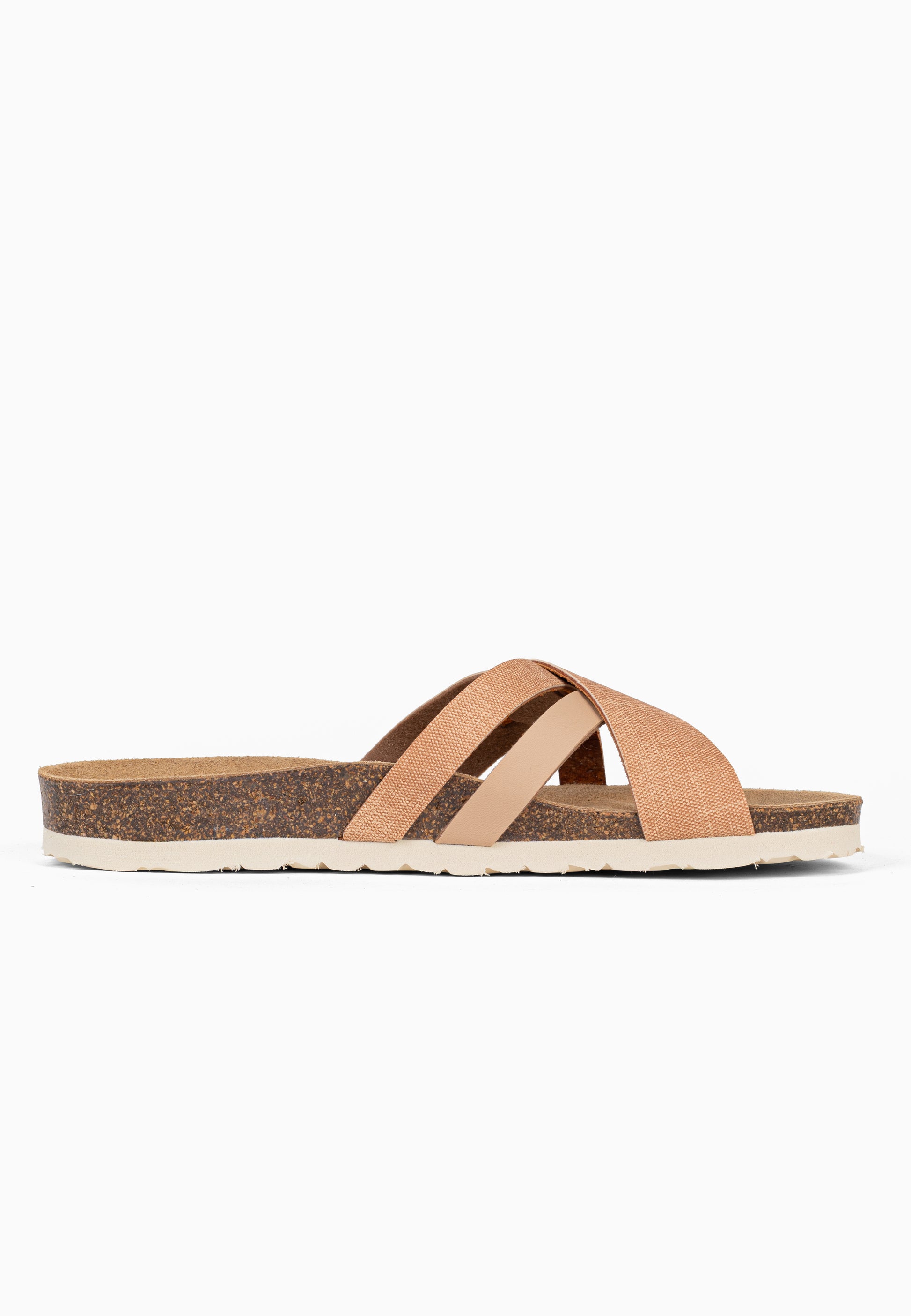 Sandales 2 Brides Franck Camel et Beige