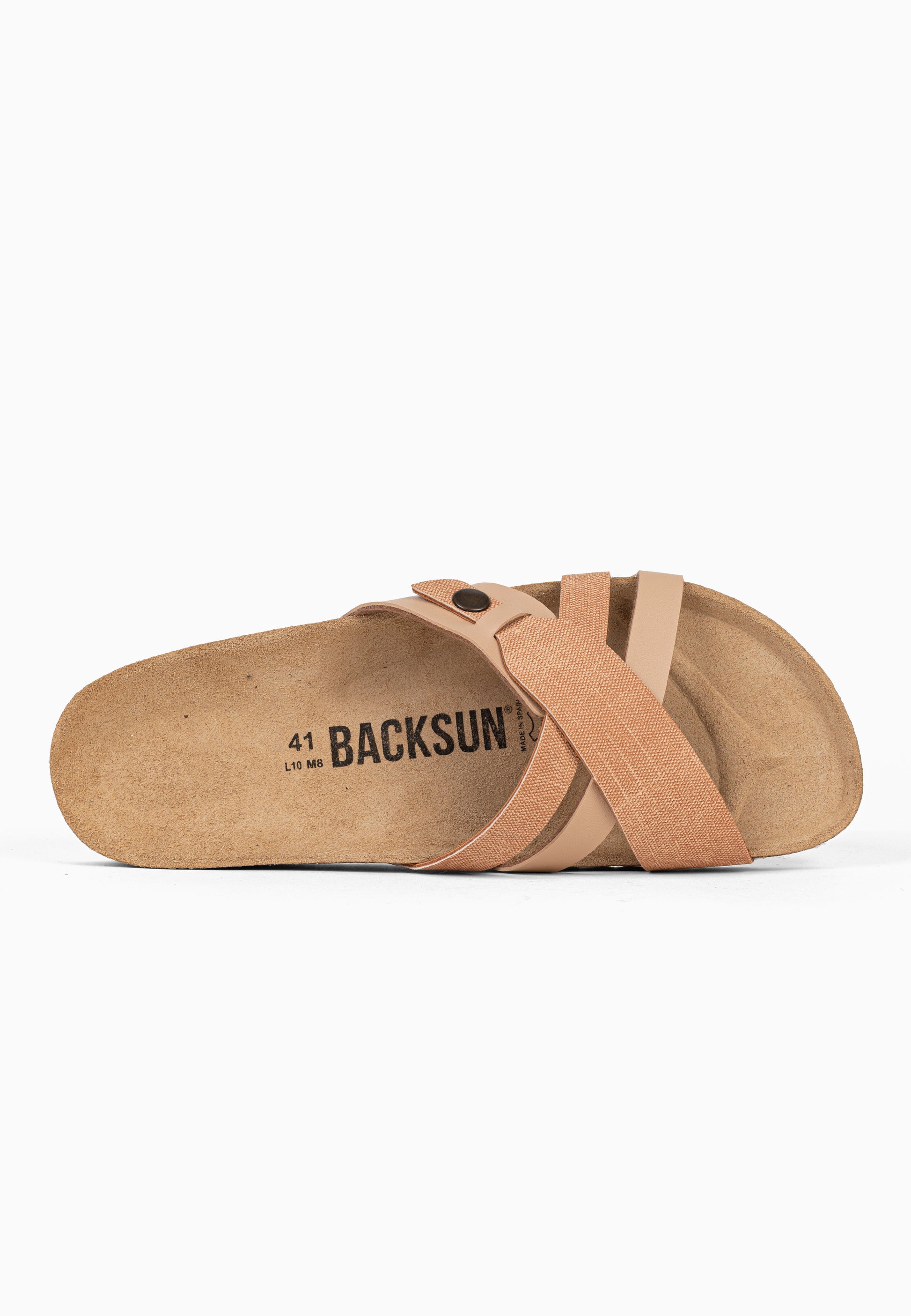 Sandales 2 Brides Franck Camel et Beige