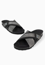 Samy 2 Straps Grey and Black Sandals
