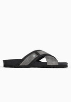 Samy 2 Straps Grey and Black Sandals