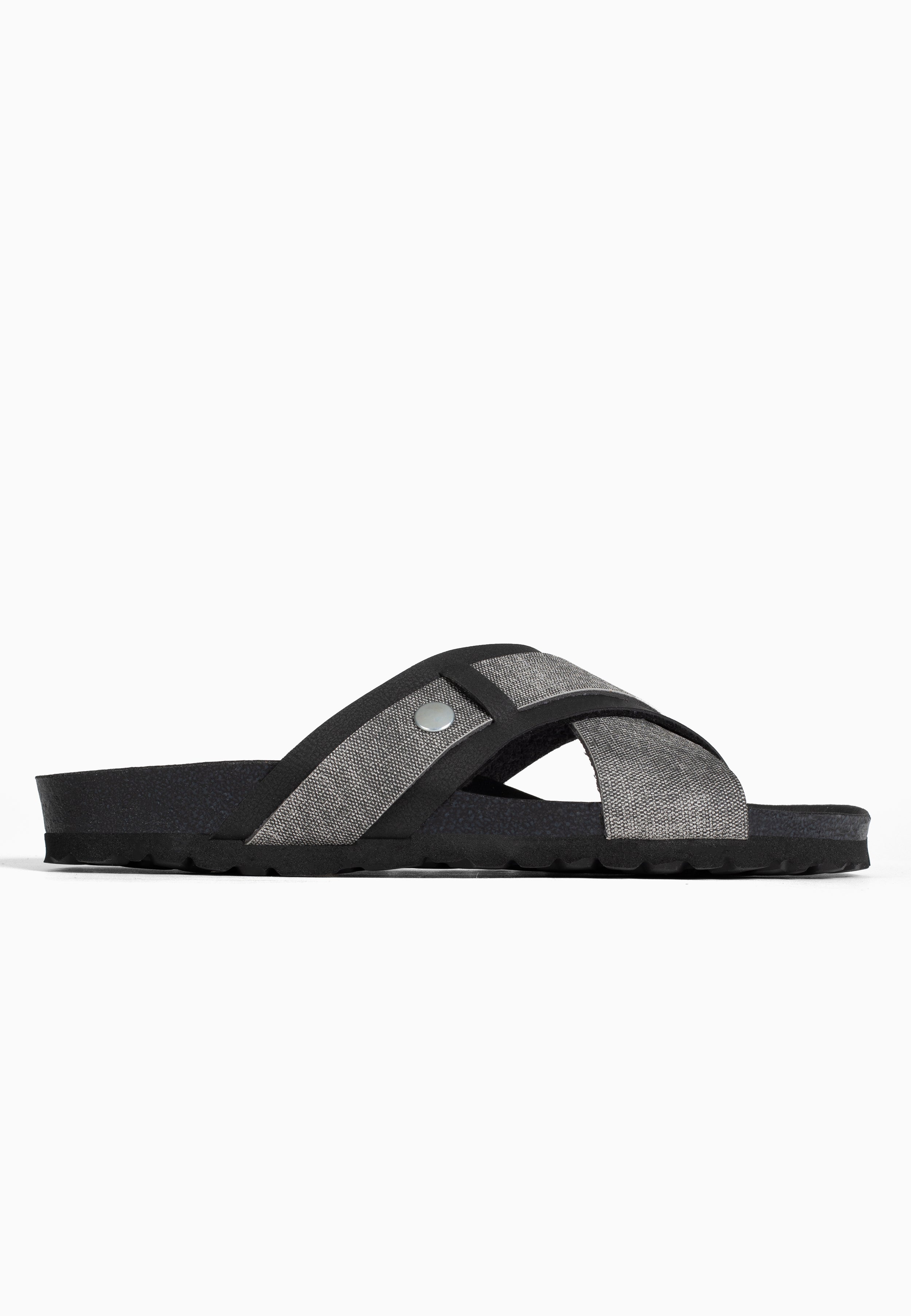 Sandales Samy 2 Brides Gris et noir