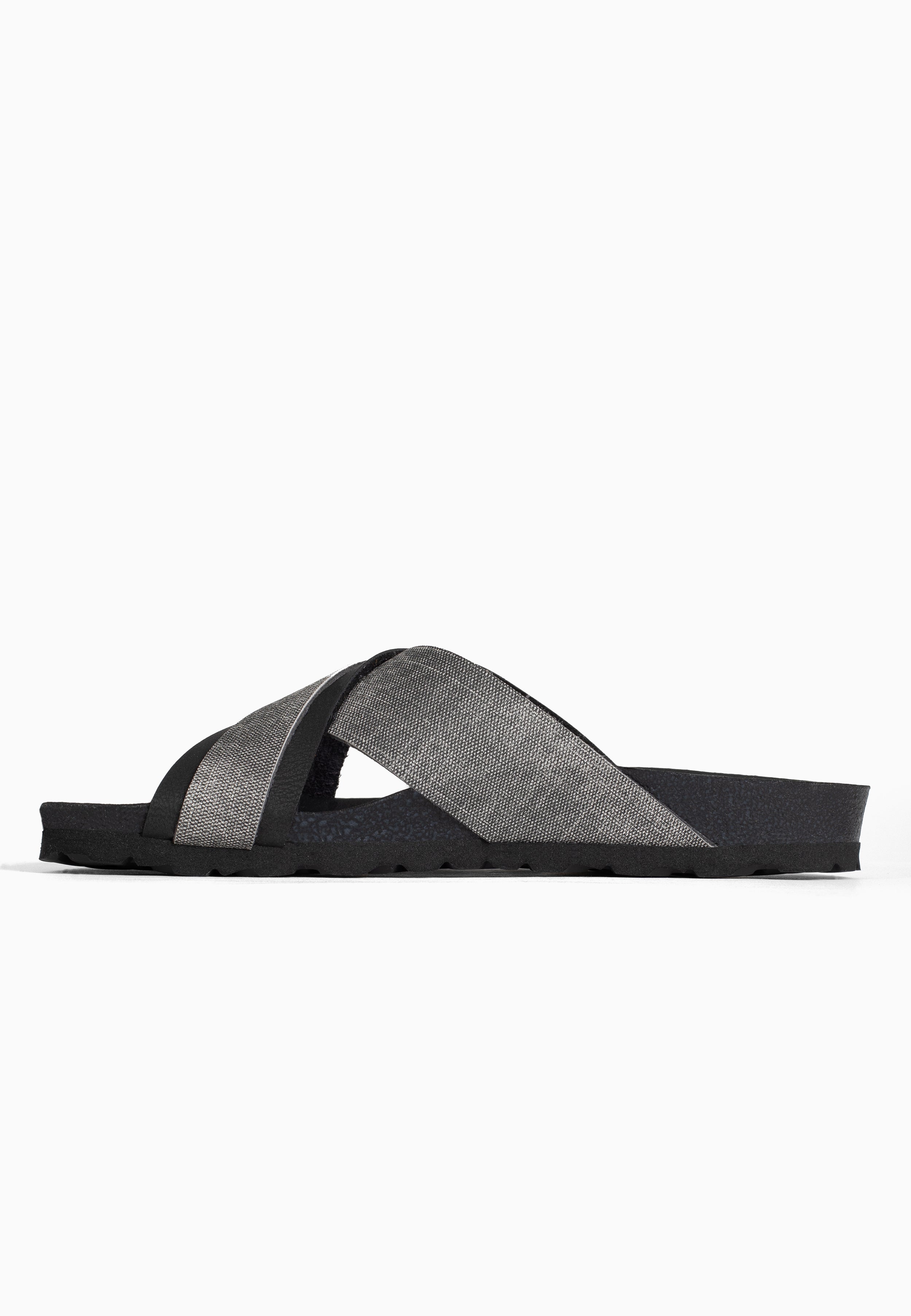 Sandales Samy 2 Brides Gris et noir