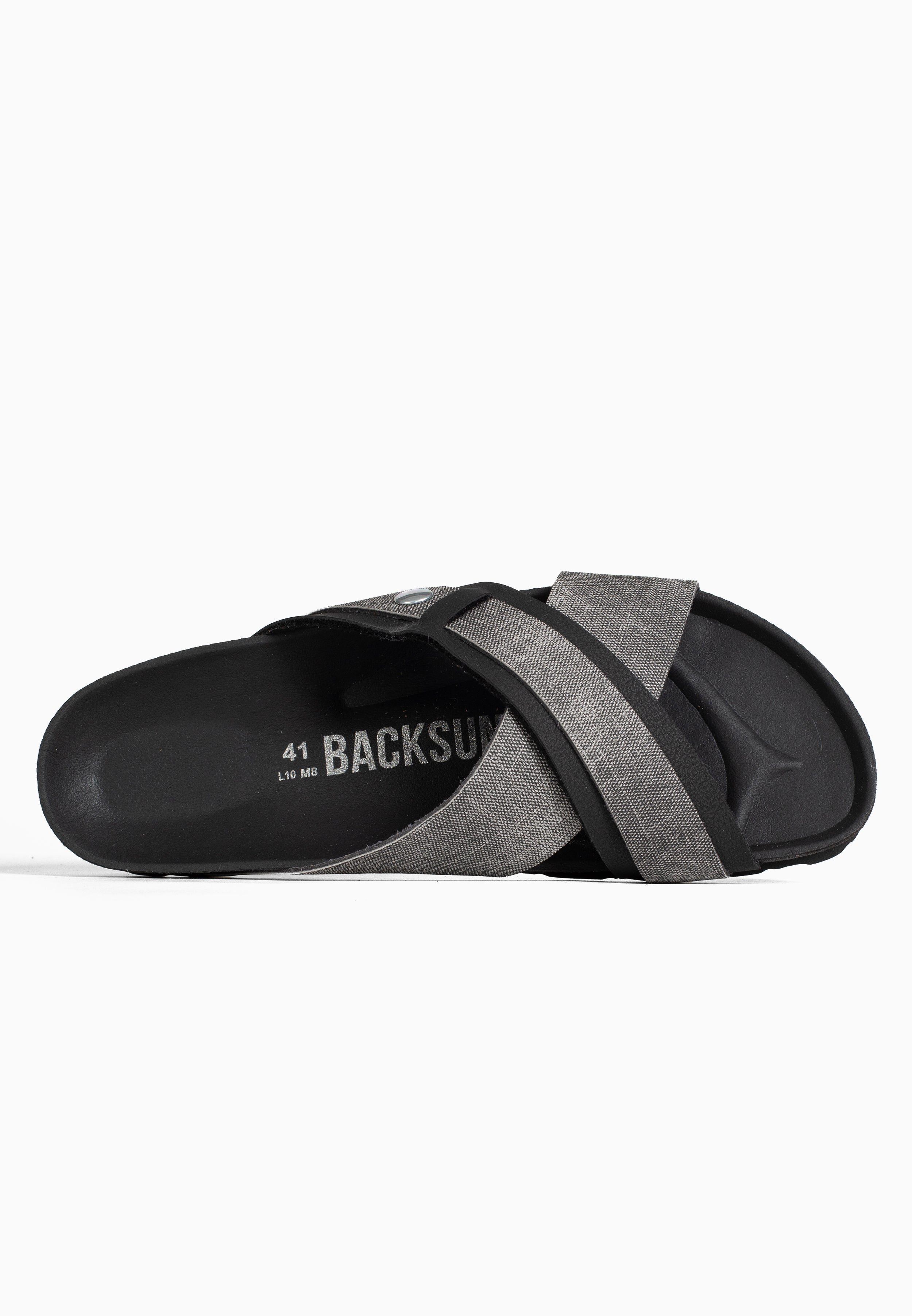 Sandales Samy 2 Brides Gris et noir