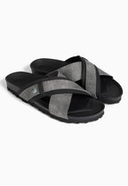 Samy 2 Straps Grey and Black Sandals