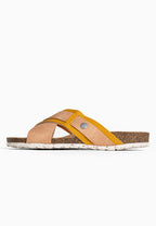 Samy Beige and Camel 2-Strap Sandals