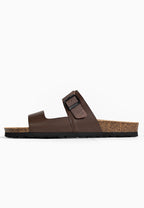 Pirec Brown 2-Strap Sandals