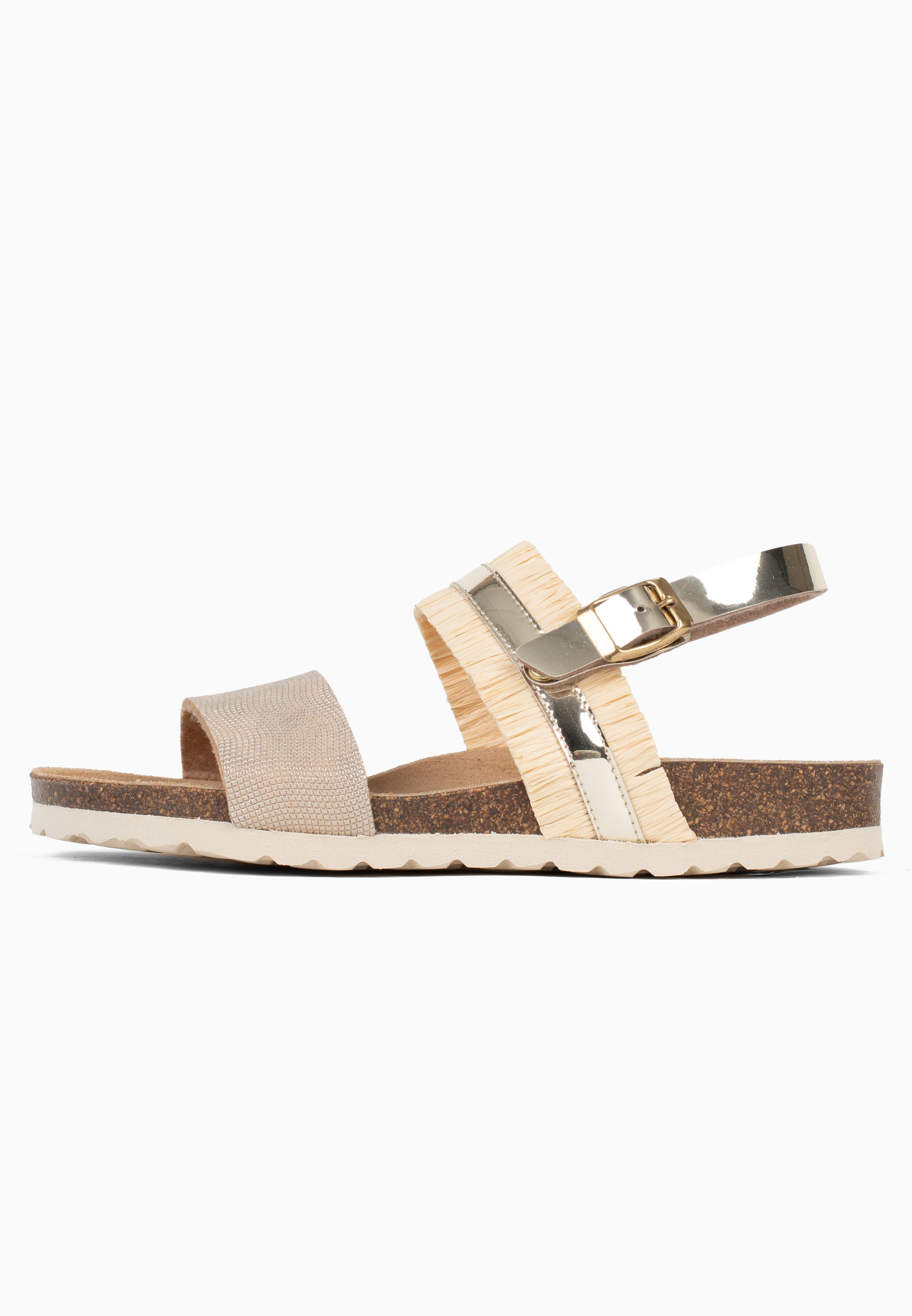 Sandales Rafette Multi-Brides Beige raphia et beige