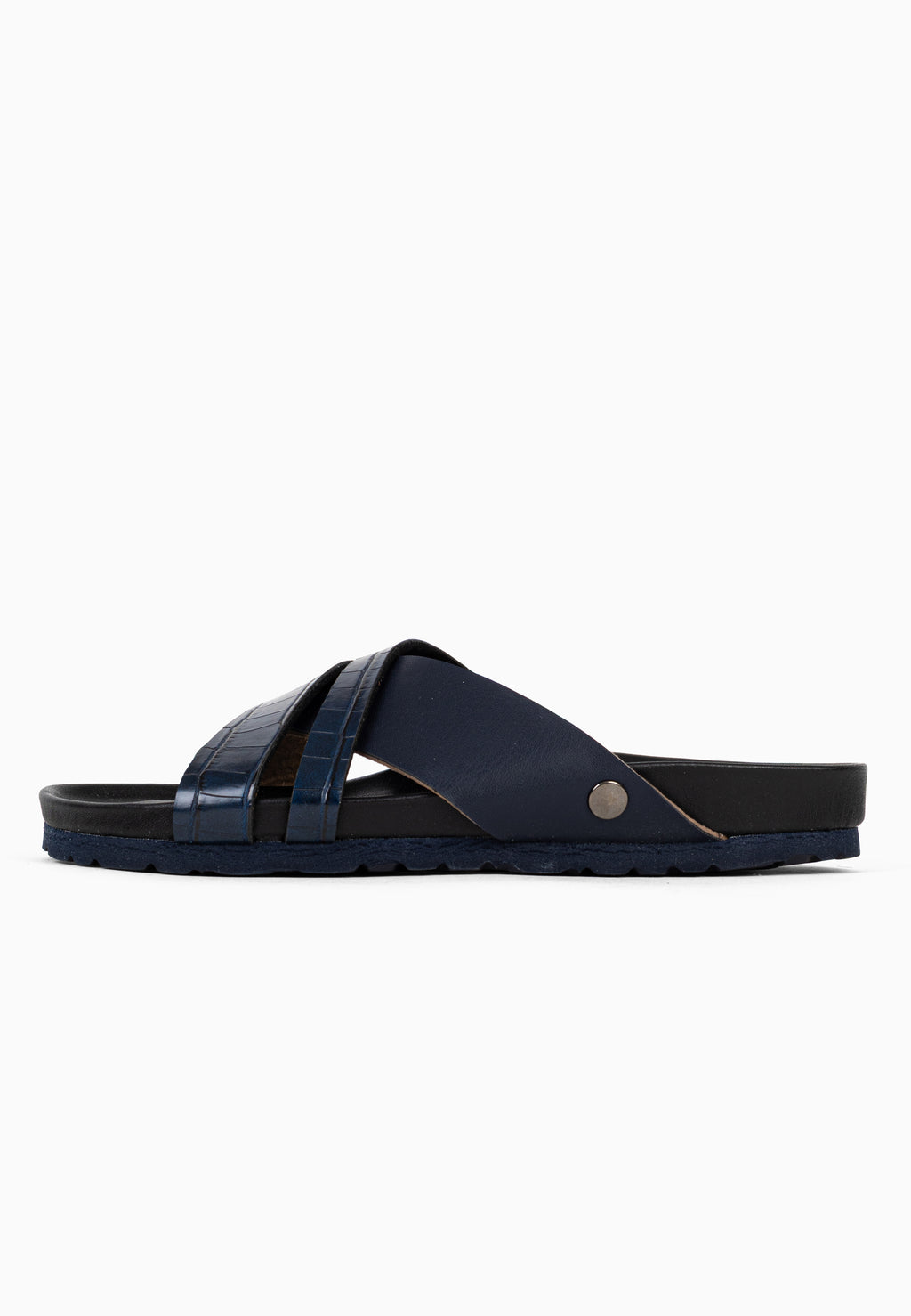 Lucius Navy Blue Multi-Strap Sandals