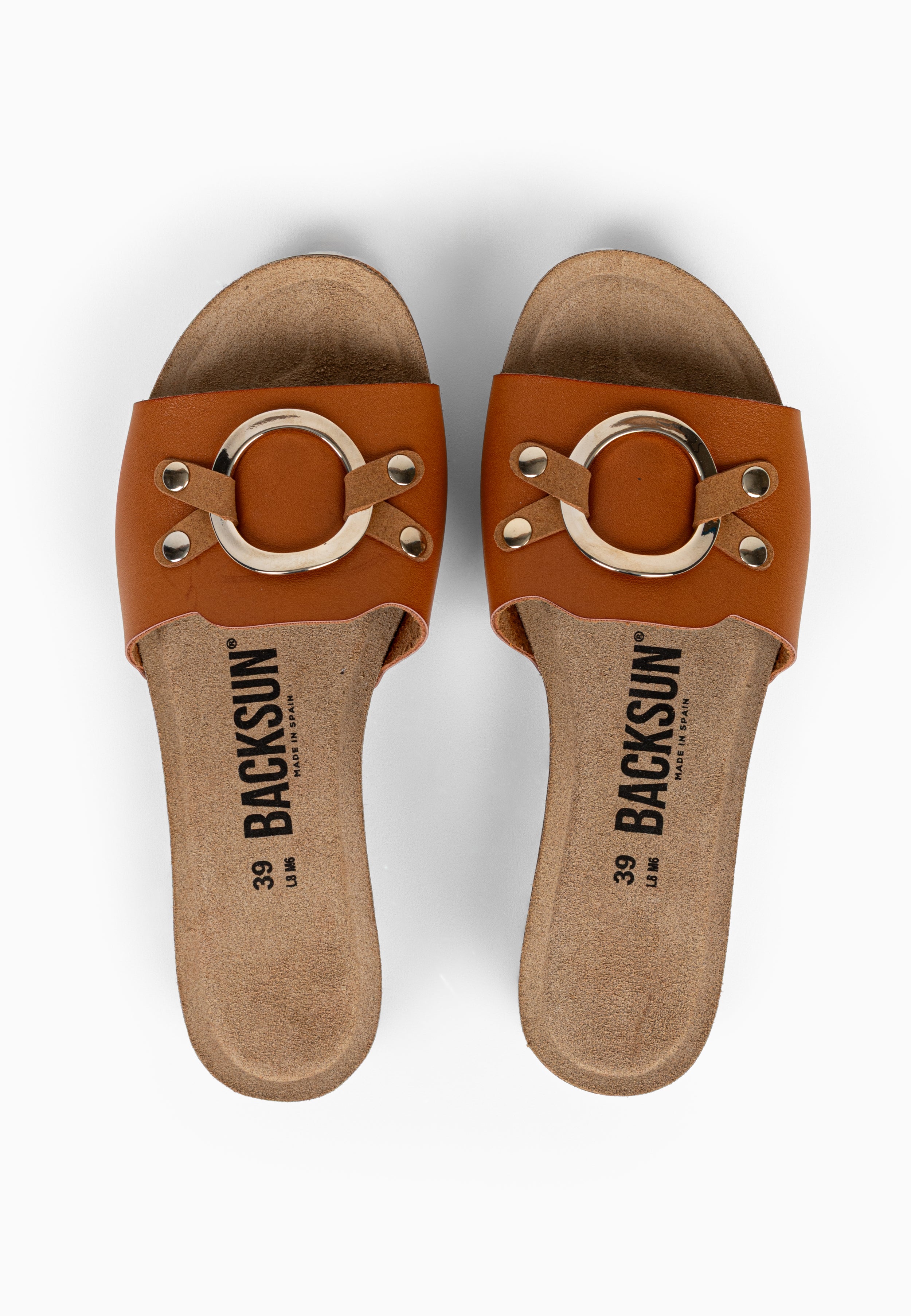 Sandales 1 Bride Trama Camel en Cuir