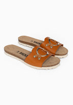 Sandales 1 Bride Trama Camel en Cuir