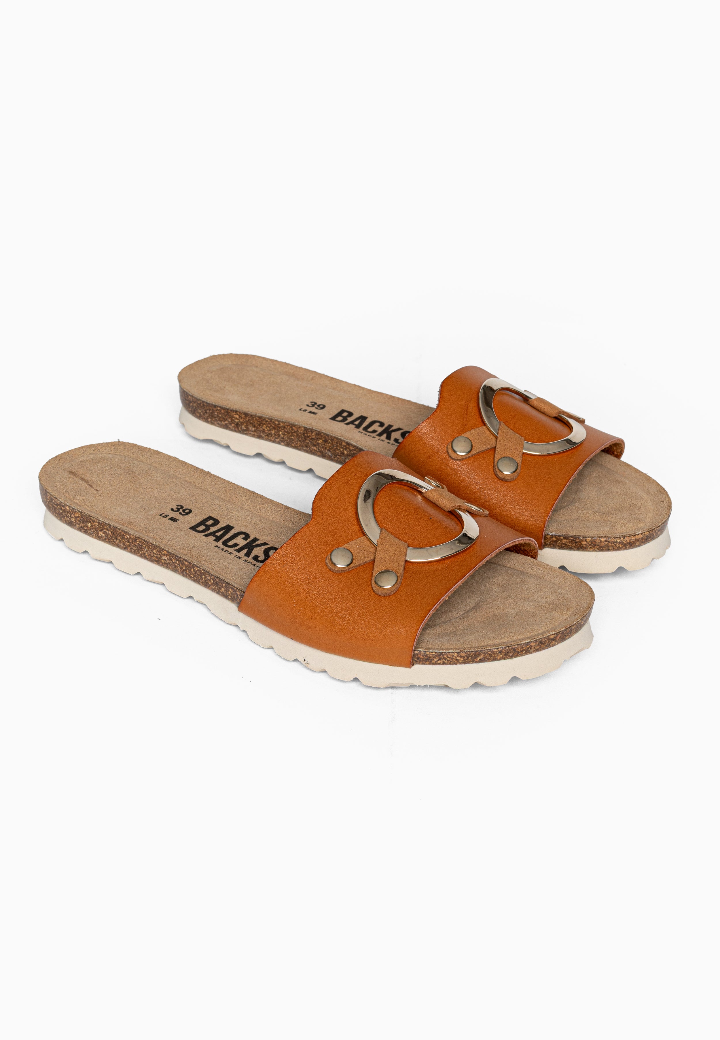 Sandales 1 Bride Trama Camel en Cuir