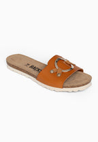 Sandales 1 Bride Trama Camel en Cuir