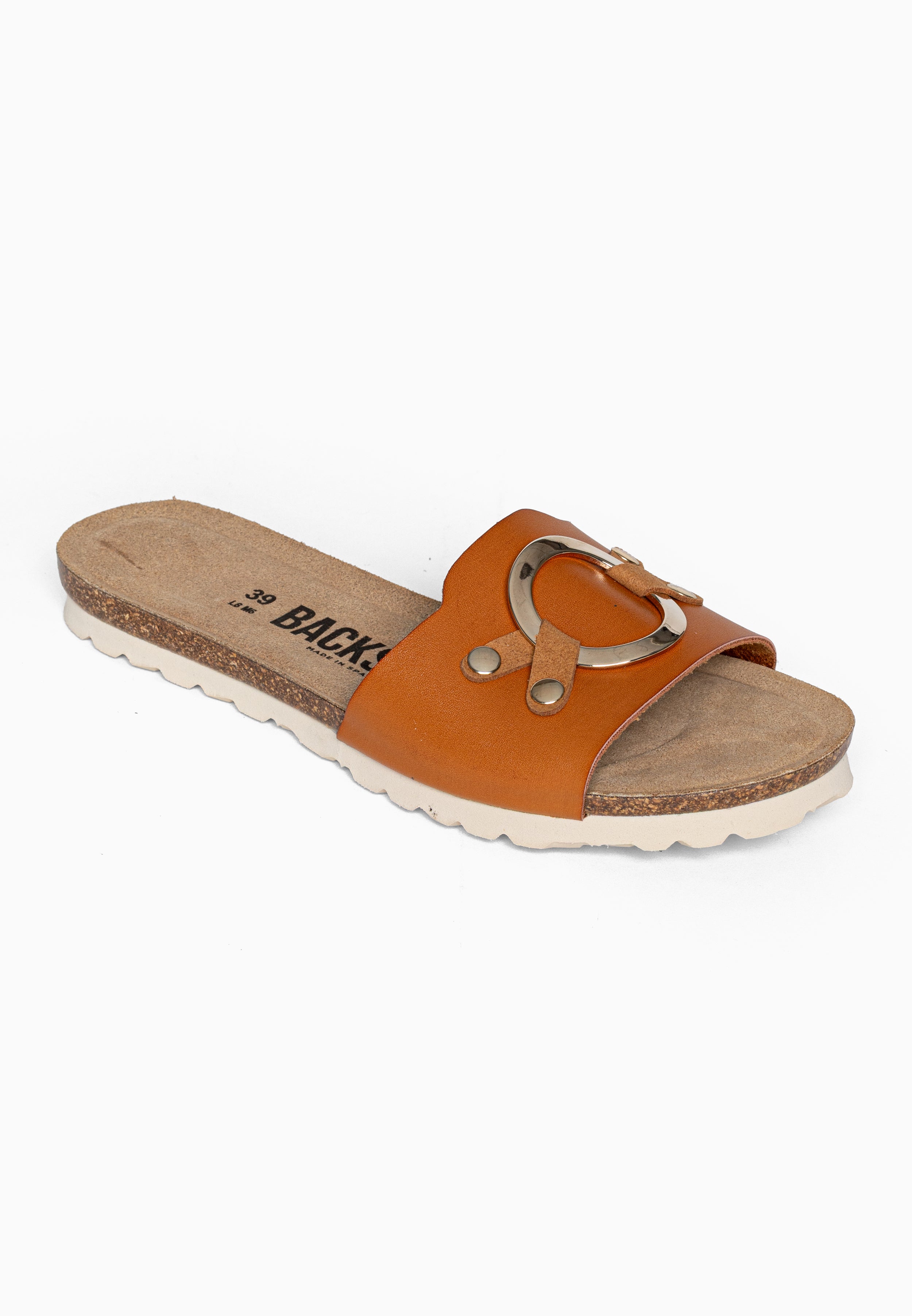 Sandales 1 Bride Trama Camel en Cuir