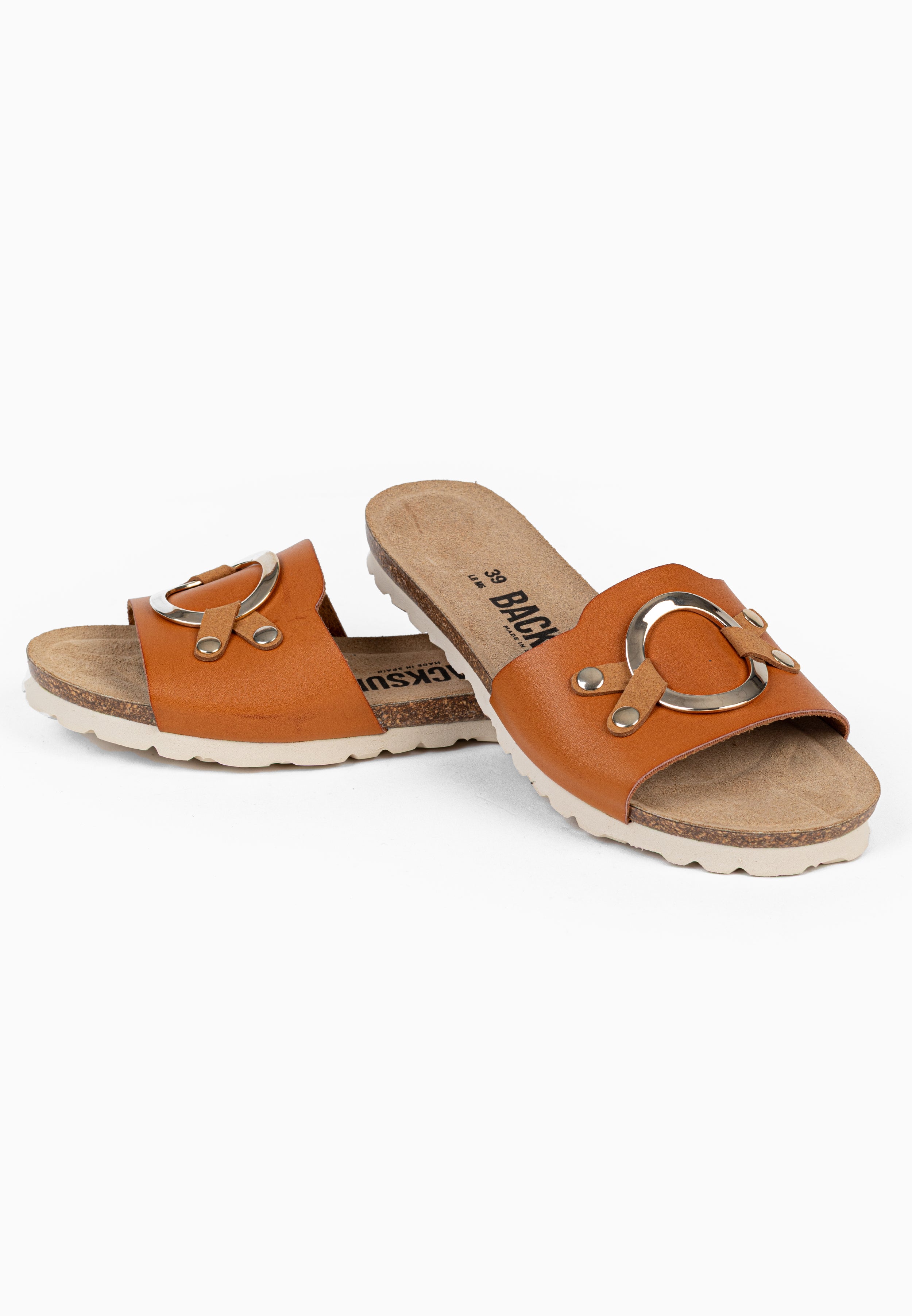 Sandales 1 Bride Trama Camel en Cuir