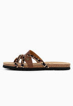 Sandales Multi-Brides Tory Marron et Leopard