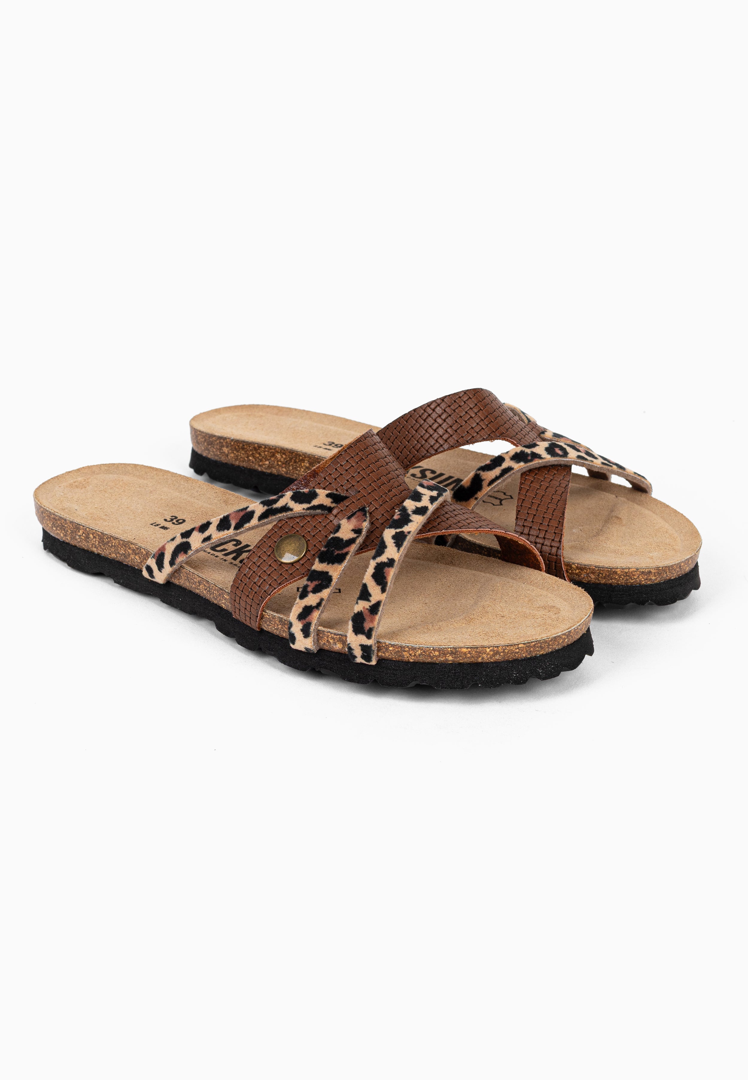 Sandales Multi-Brides Tory Marron et Leopard