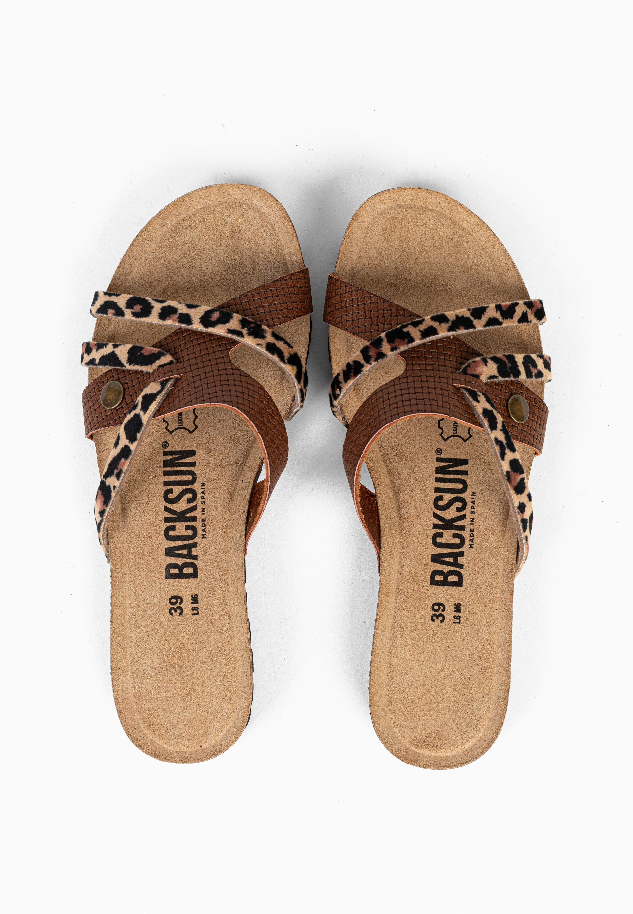 Sandales Multi-Brides Tory Marron et Leopard