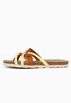 Sandales Multi-Brides Tory Camel et Doré