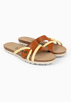 Sandales Multi-Brides Tory Camel et Doré