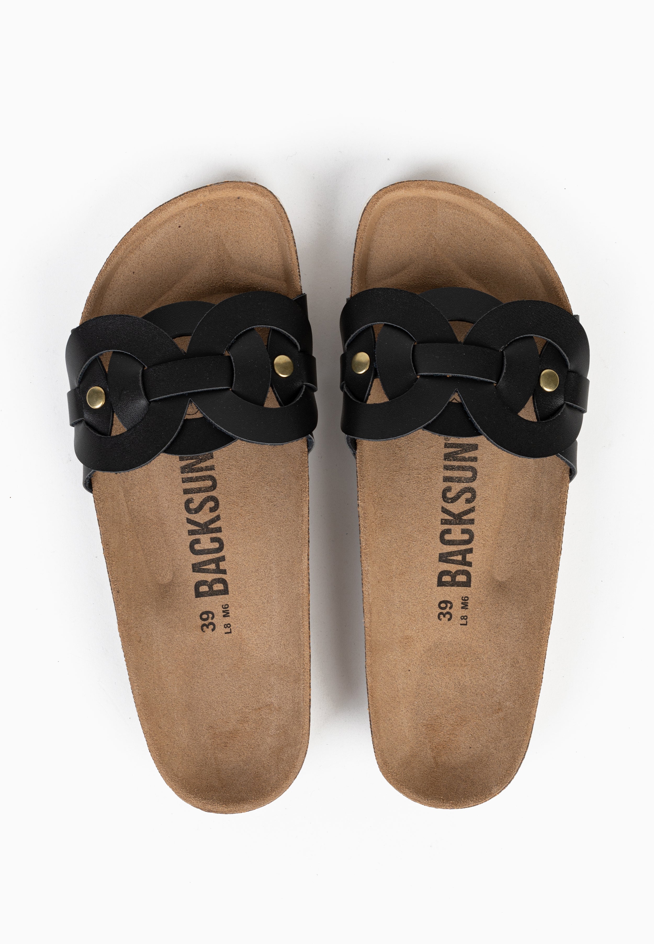Sandales Trapeze 1 Bride Noir 100 % Cuir