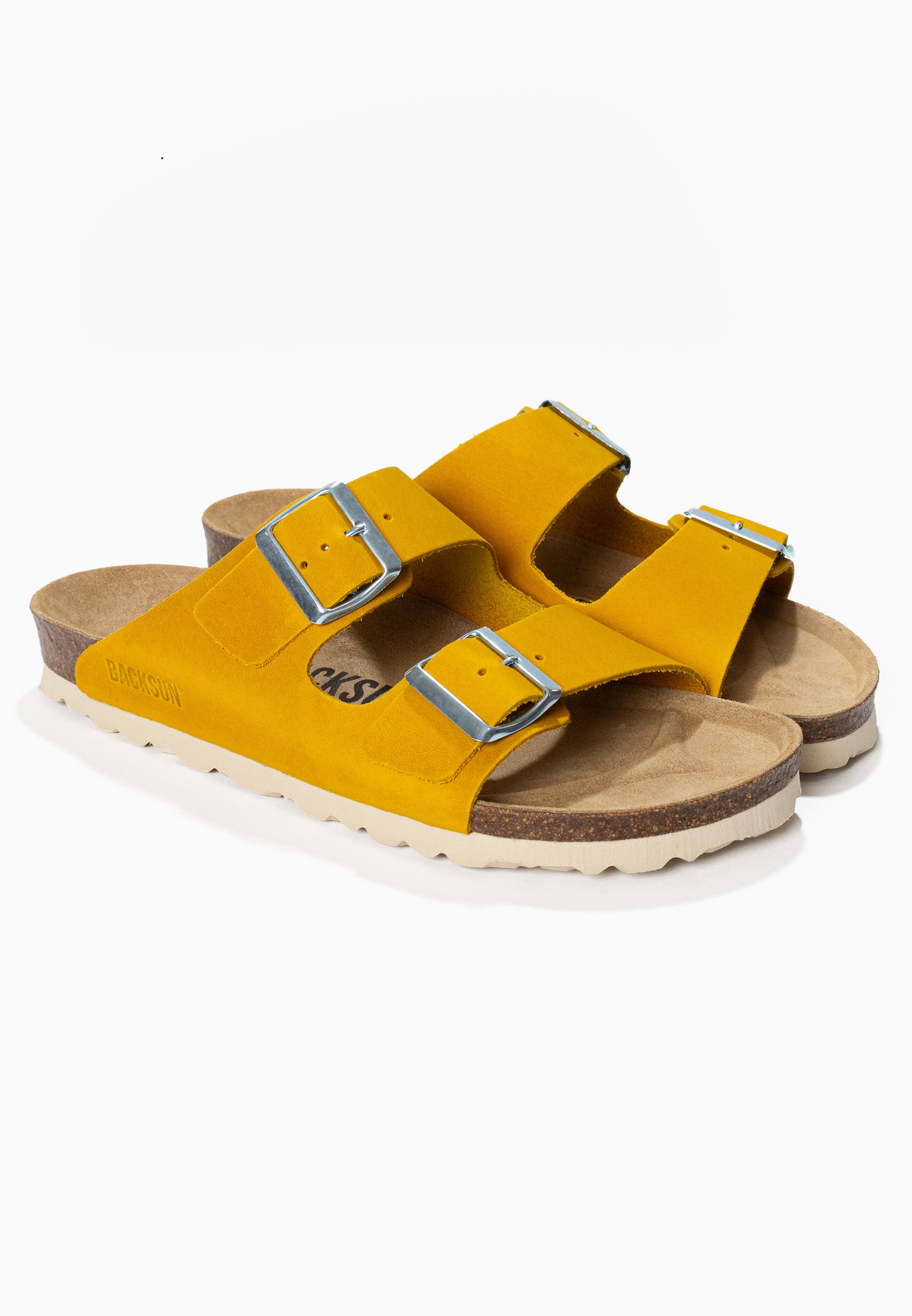 Sandales 2 Brides Bali Moutarde en Cuir