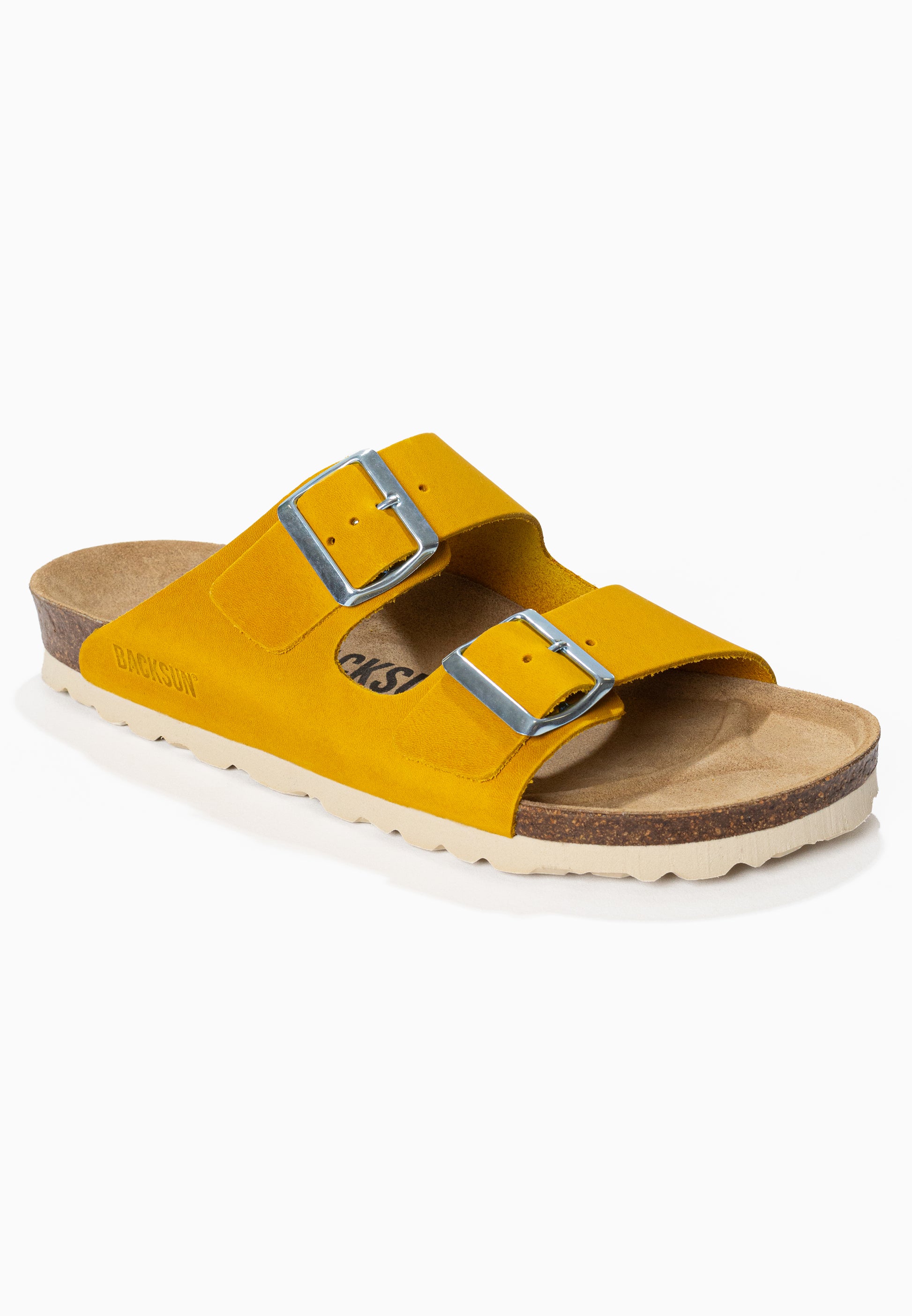 Sandales 2 Brides Bali Moutarde en Cuir